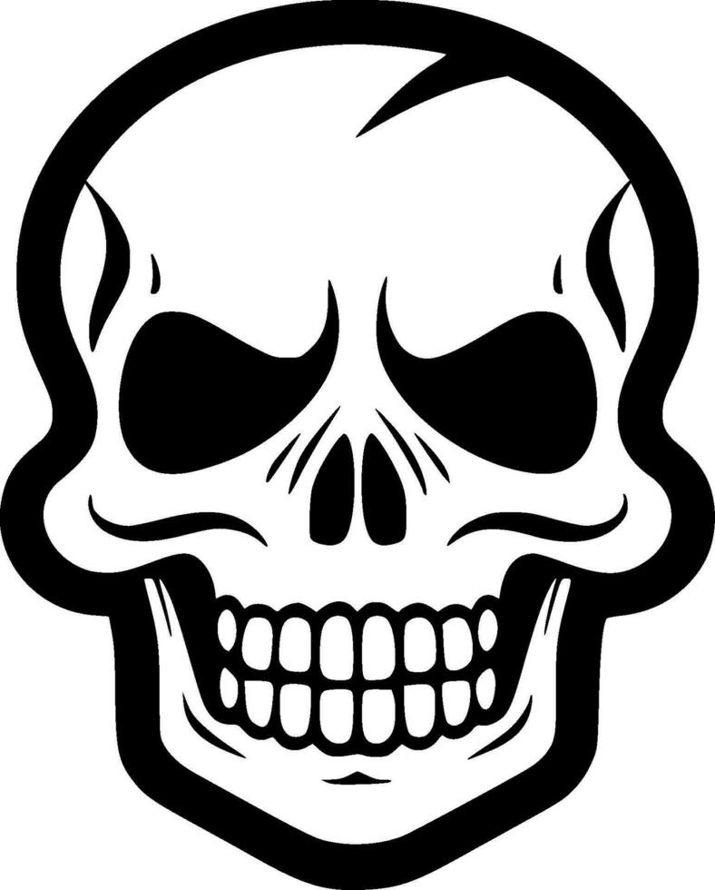 Skull - Black and White Isolated Icon - Vector illustration