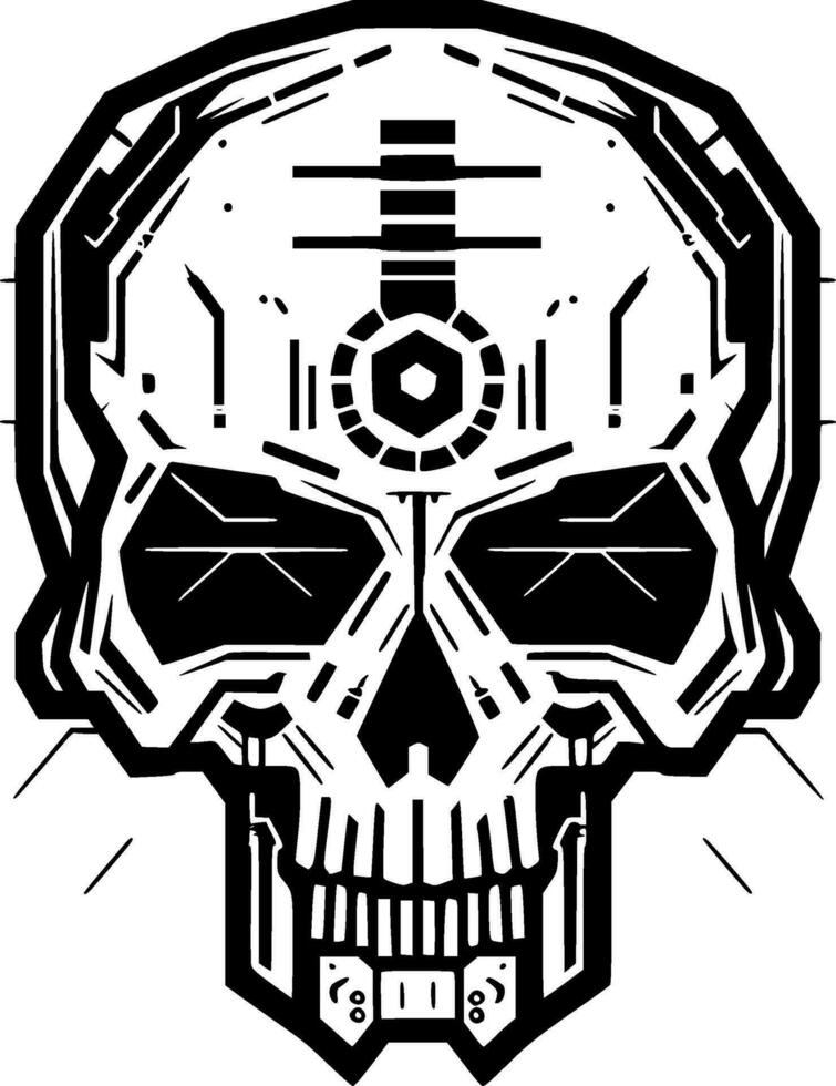 Skull - Black and White Isolated Icon - Vector illustration