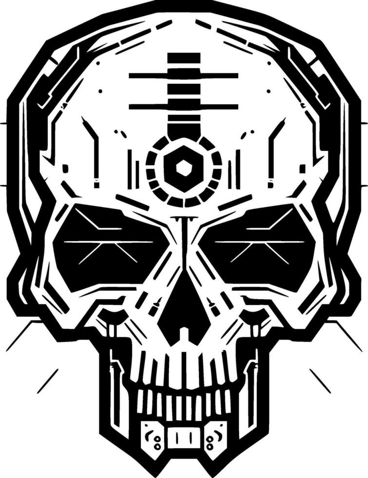 Skull - Black and White Isolated Icon - Vector illustration