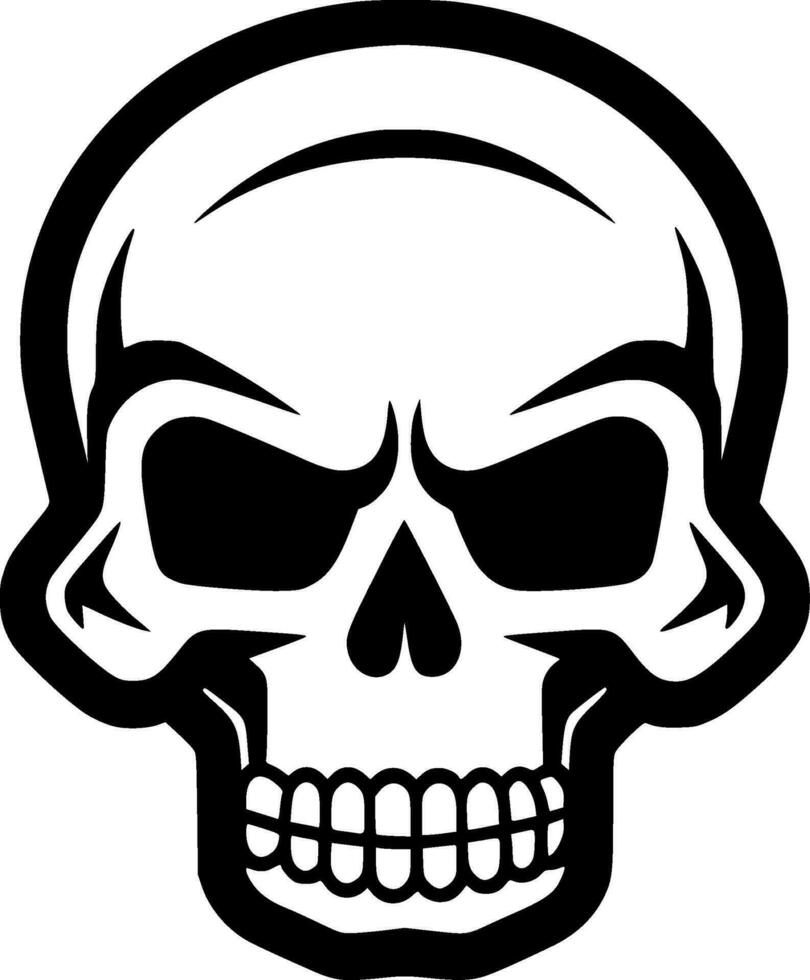 Skull - Black and White Isolated Icon - Vector illustration