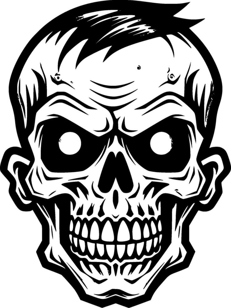 Skull - Black and White Isolated Icon - Vector illustration