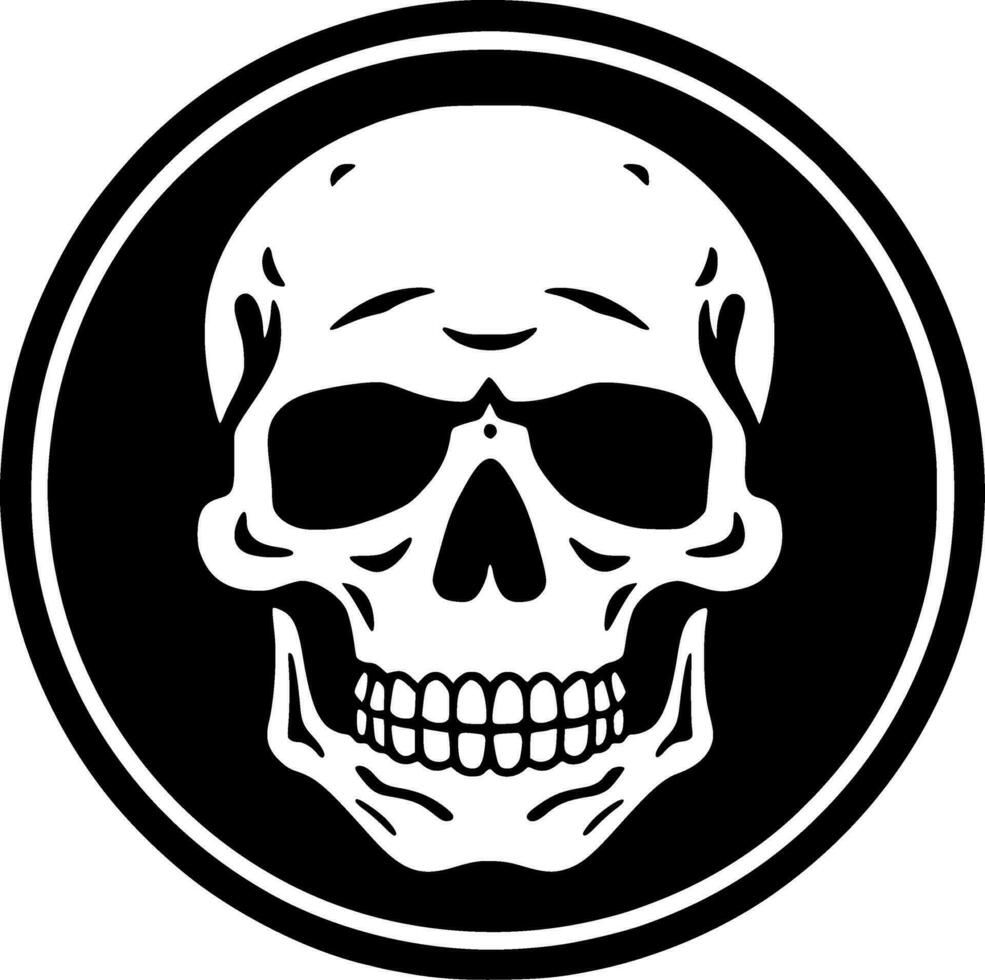 Skull, Black and White Vector illustration