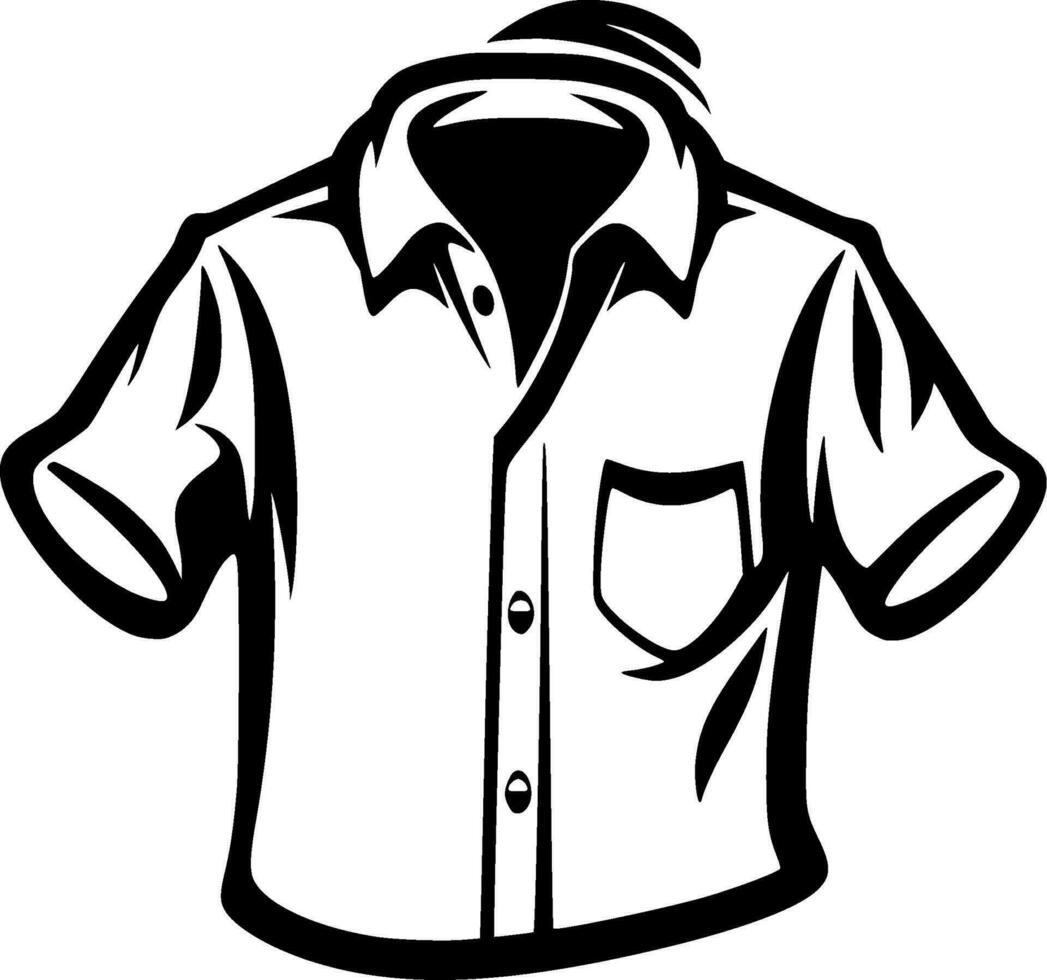 camisa, negro y blanco vector ilustración