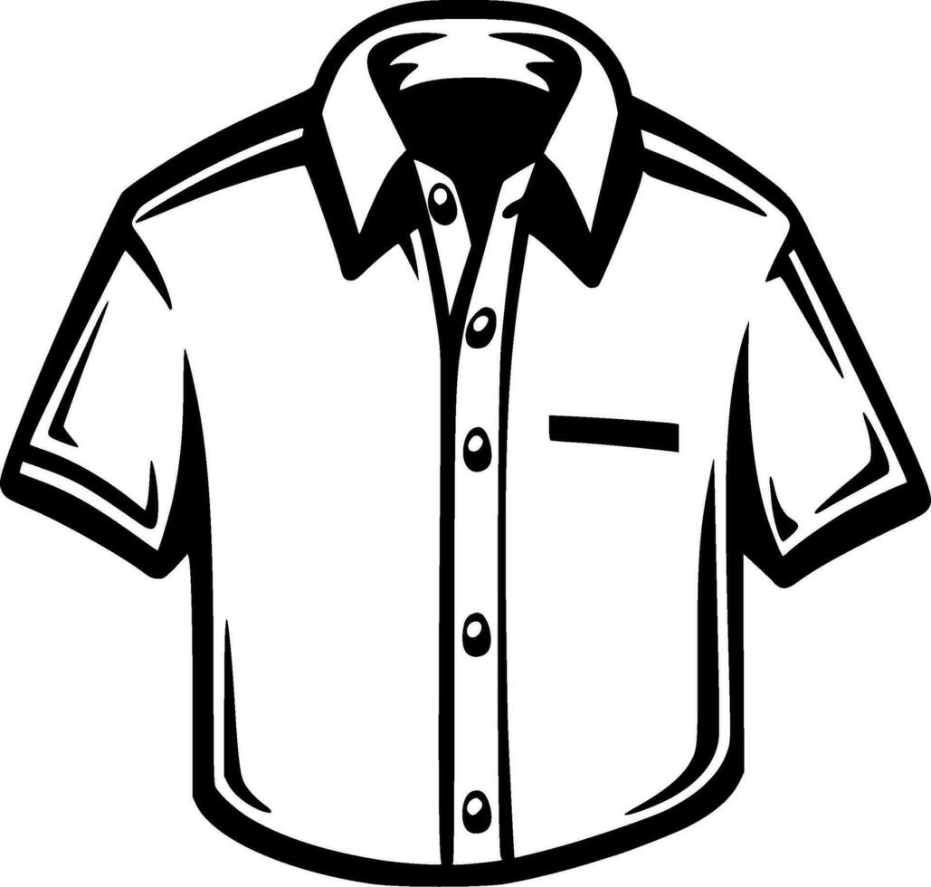 camisa, negro y blanco vector ilustración