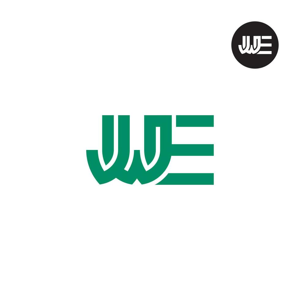 letra jwe monograma logo diseño vector