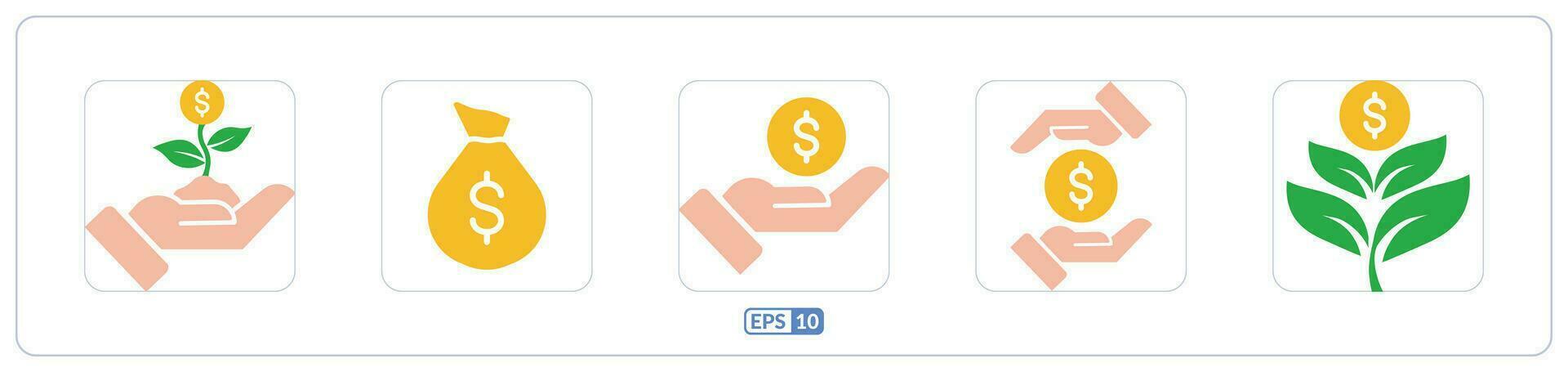 Money saving color flat icon vector