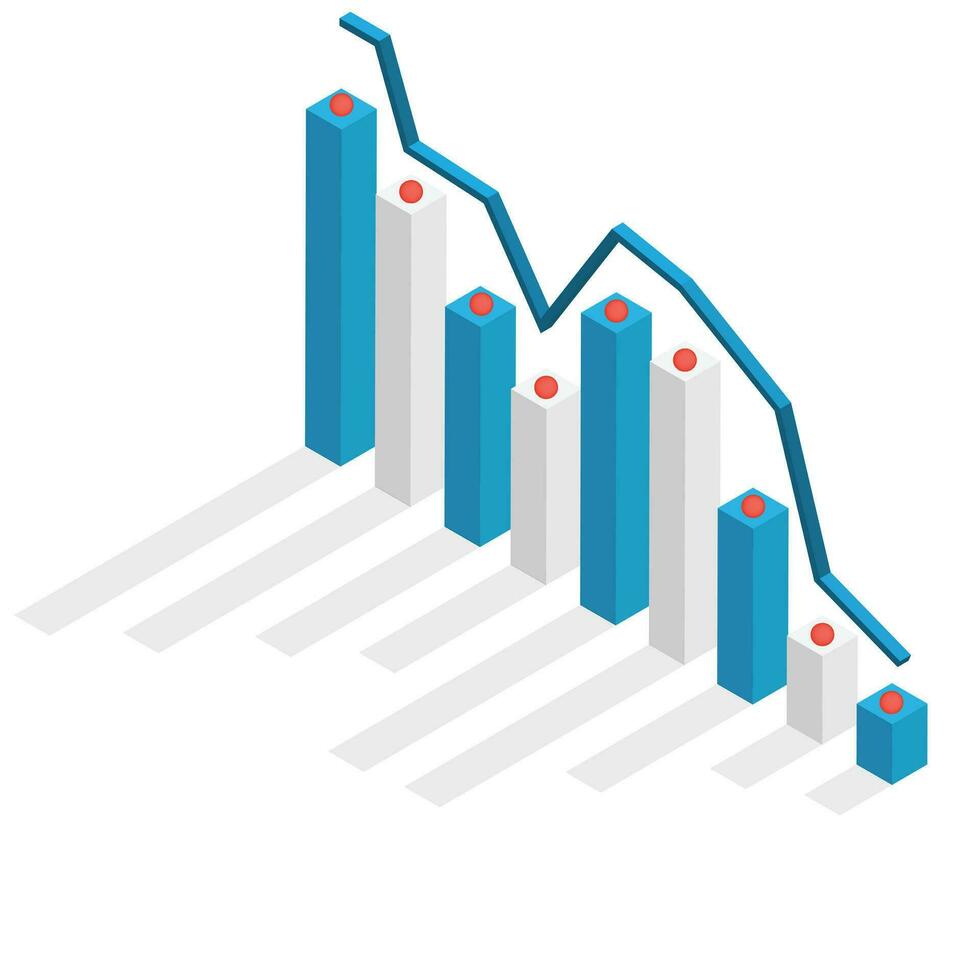 business graph with arrow vector