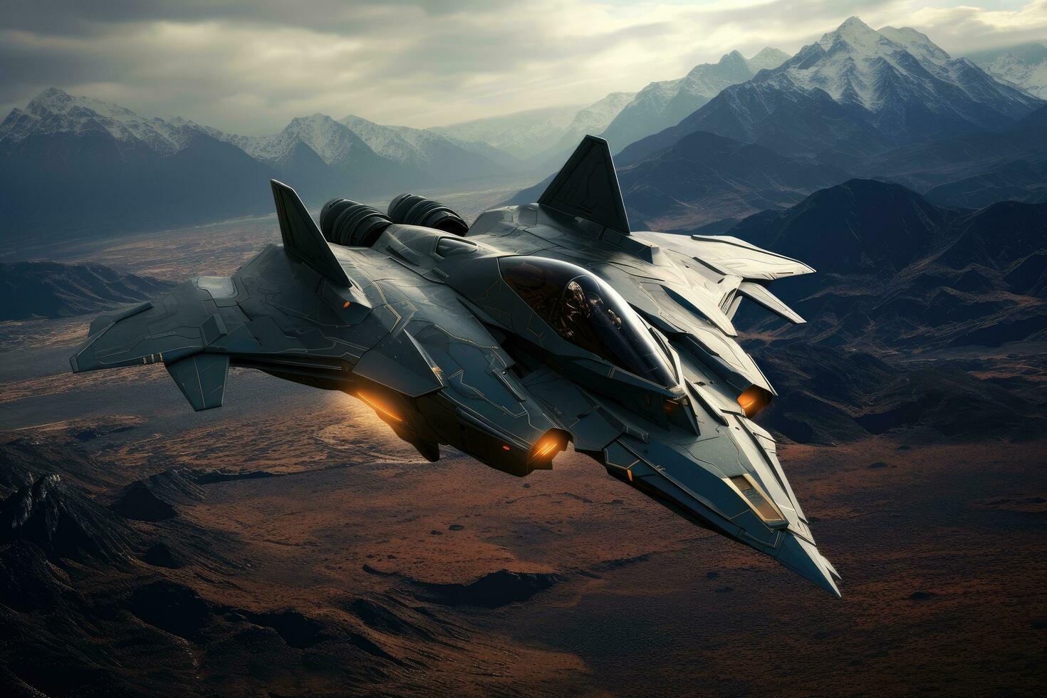 AI generated Military fighter jet in the fire. 3d illustration. Military jet on fire, AI Generated photo