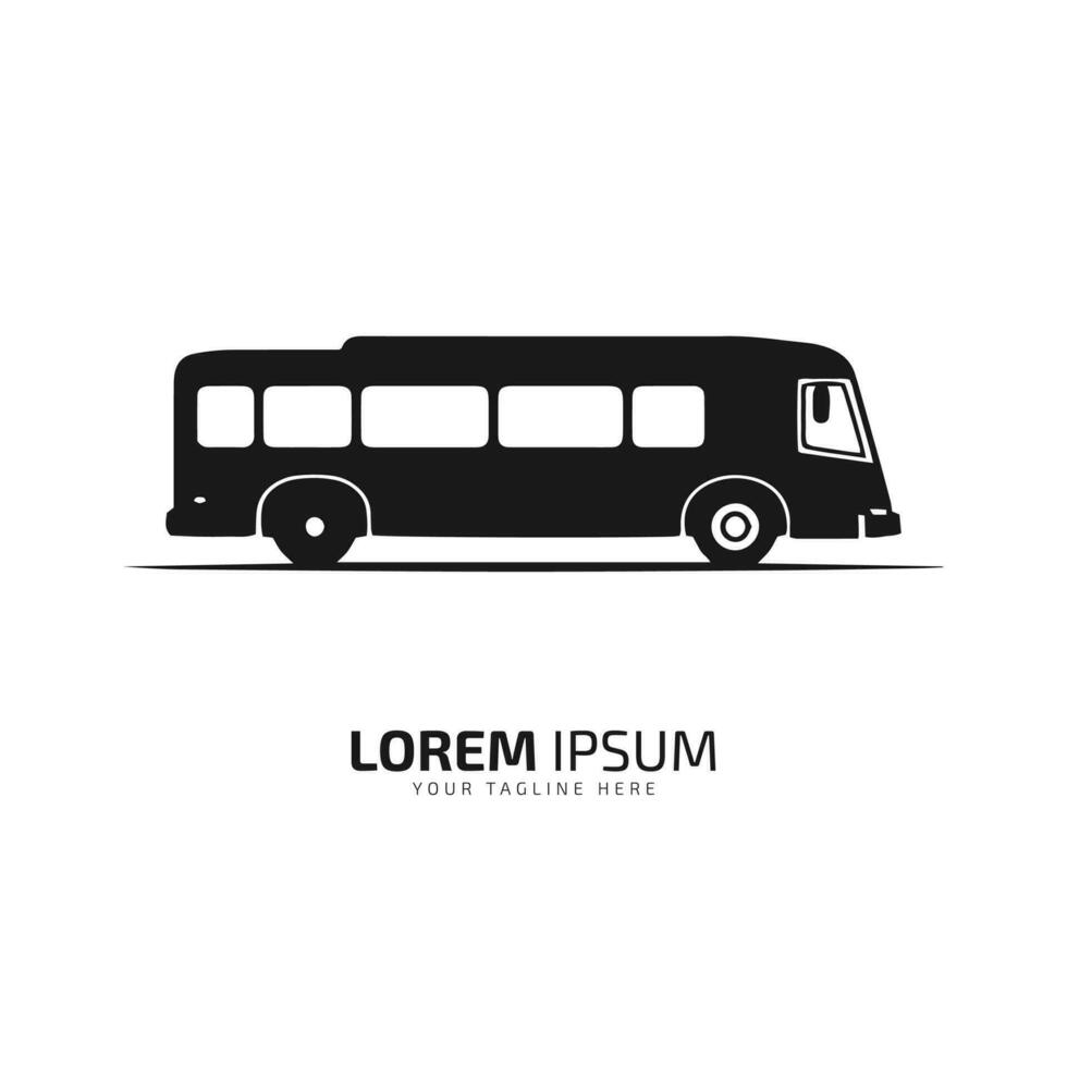 A logo of bus icon abstract van vector silhouette on white background