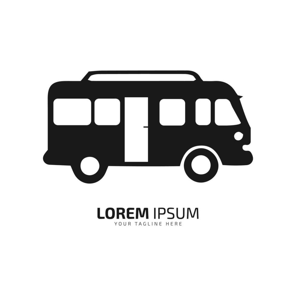 un logo de autobús icono resumen transporte camioneta vector silueta en blanco antecedentes