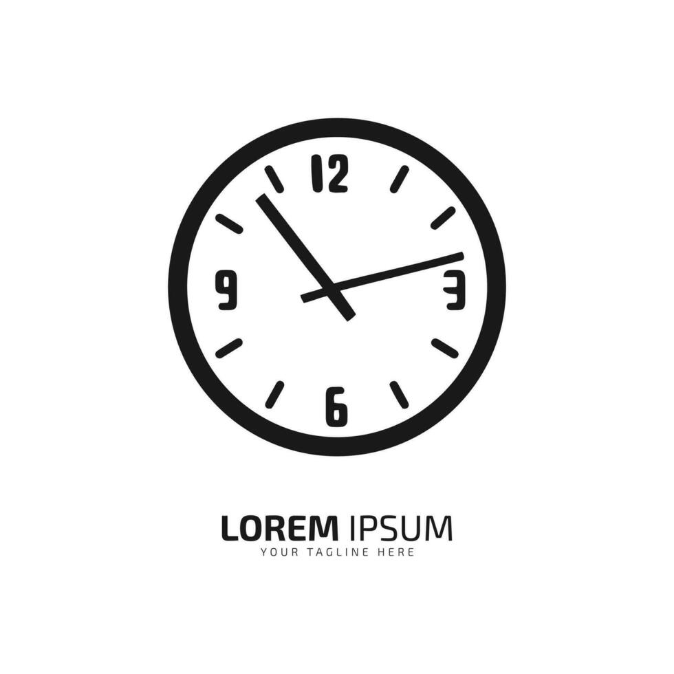 un logo de oscuro reloj icono resumen reloj vector silueta en blanco antecedentes