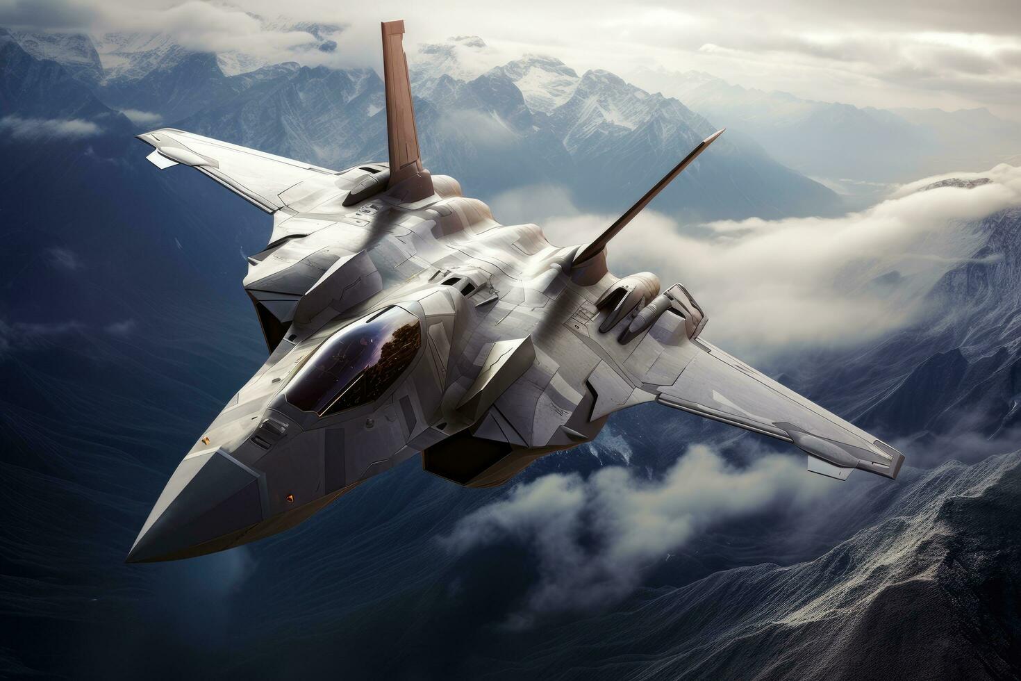 AI generated Military fighter jet in the fire. 3d illustration. Military jet on fire, AI Generated photo