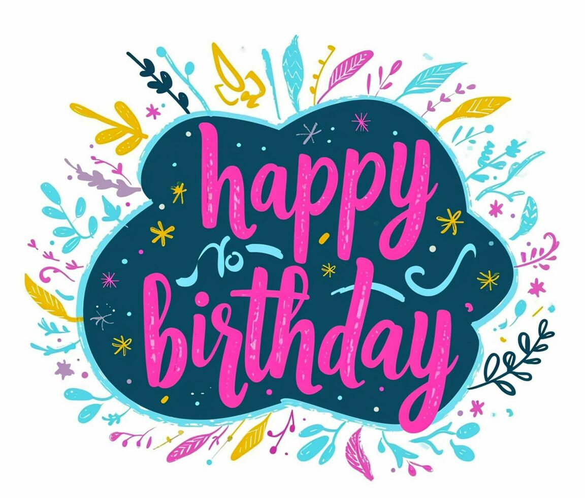AI generated Celebratory Calligraphy Exquisite Rendering of Happy Birthday in Classic Style photo