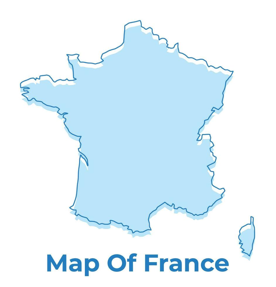 France simple outline map vector illustration