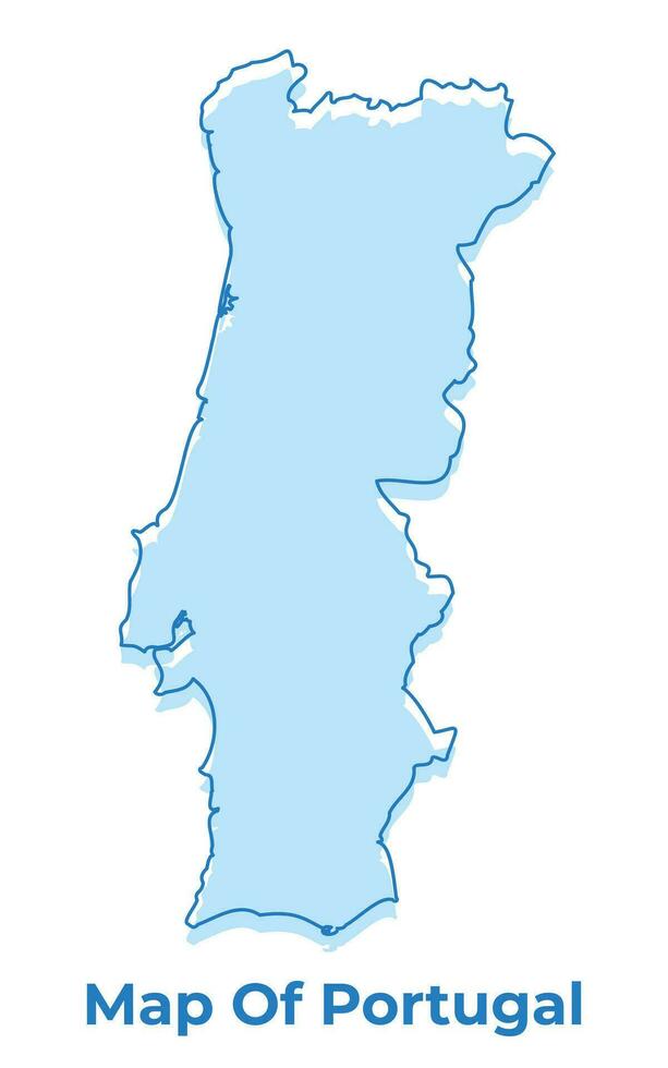 Portugal simple outline map vector illustration