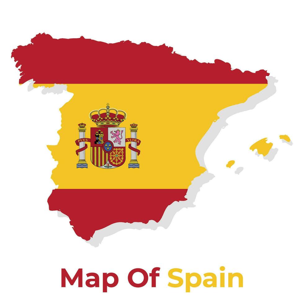 Vector map of Spain with national flag