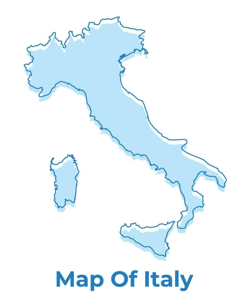 Italia sencillo contorno mapa vector ilustración