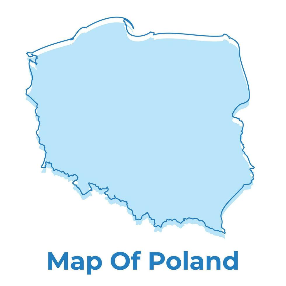 Polonia sencillo contorno mapa vector ilustración