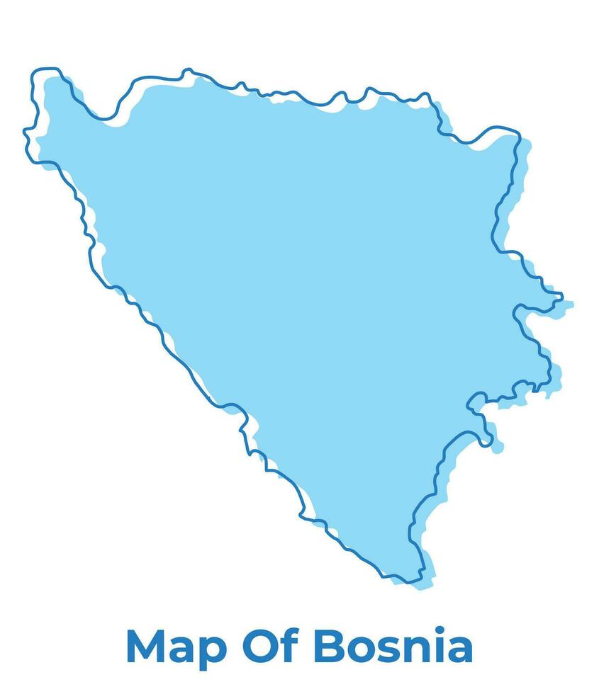 bosnia sencillo contorno mapa vector ilustración