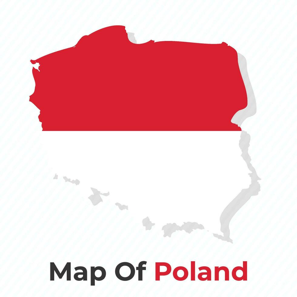 Vector map of Poland with national flag