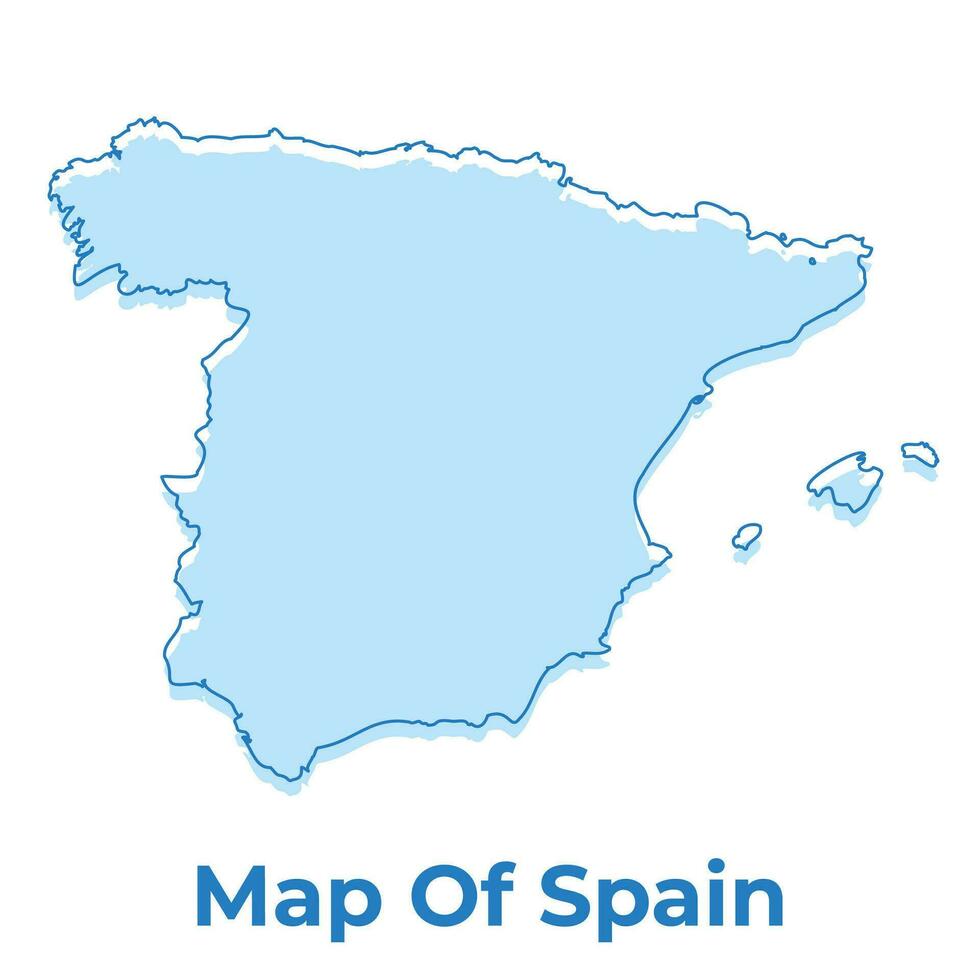 Spain simple outline map vector illustration