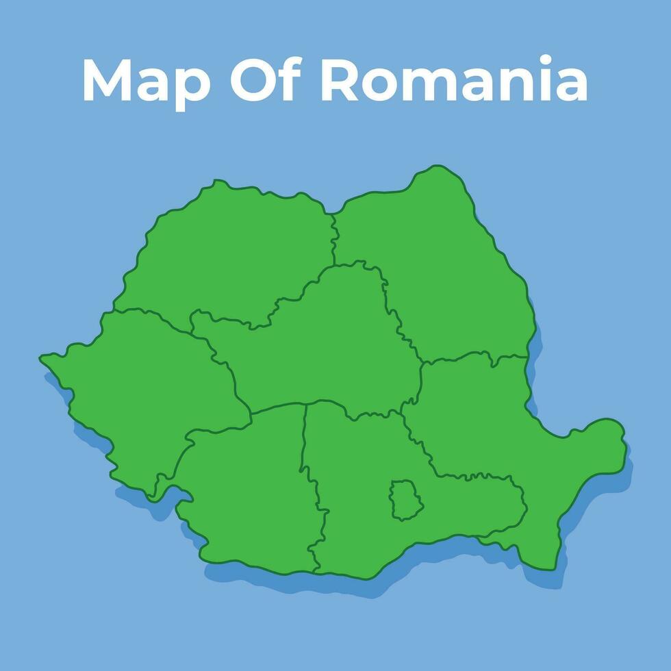 detallado mapa de Rumania país en verde vector ilustración