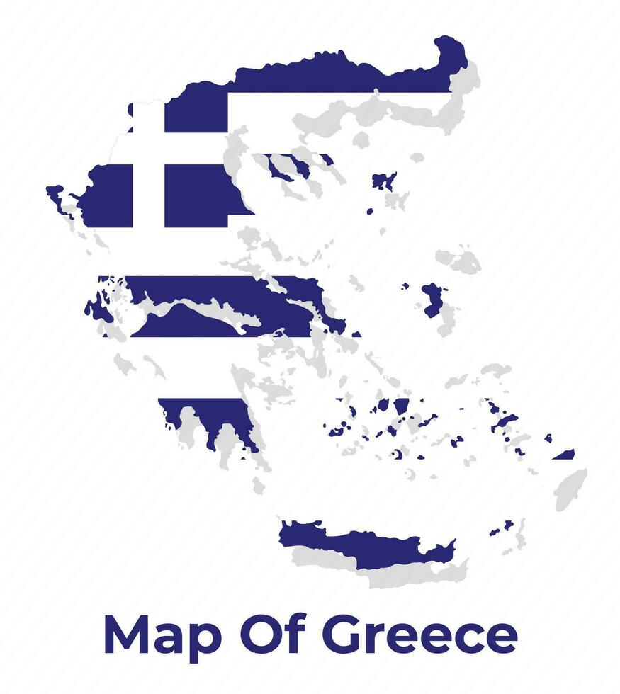 Vector map of Greece with national flag