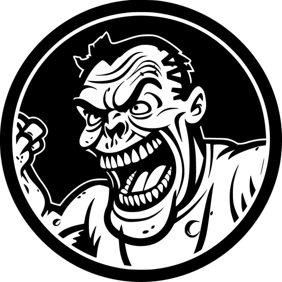 Zombie - Black and White Isolated Icon - Vector illustration