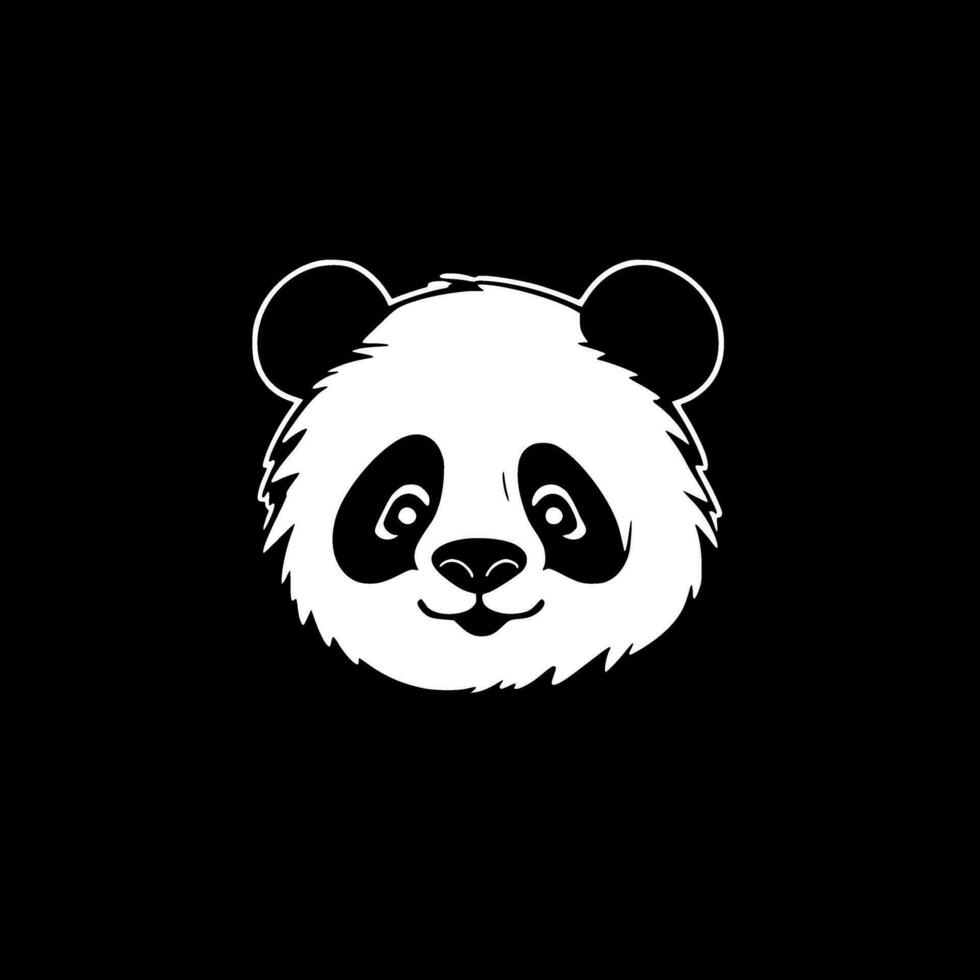 Panda - Black and White Isolated Icon - Vector illustration