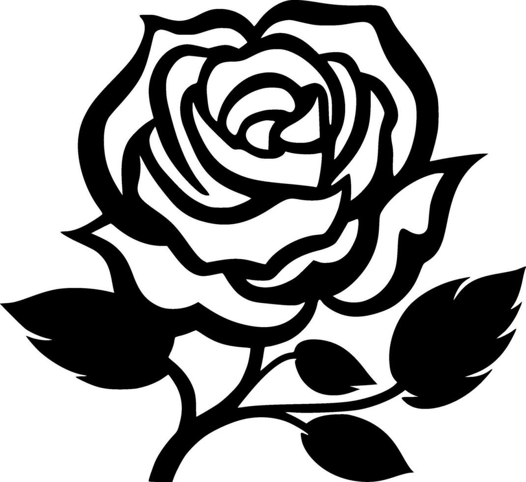 Rose, Minimalist and Simple Silhouette - Vector illustration