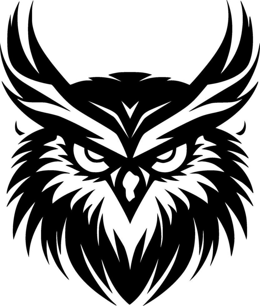 Owl - Black and White Isolated Icon - Vector illustration