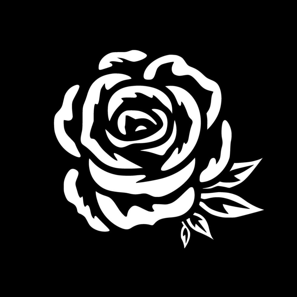 Rose, Black and White Vector illustration