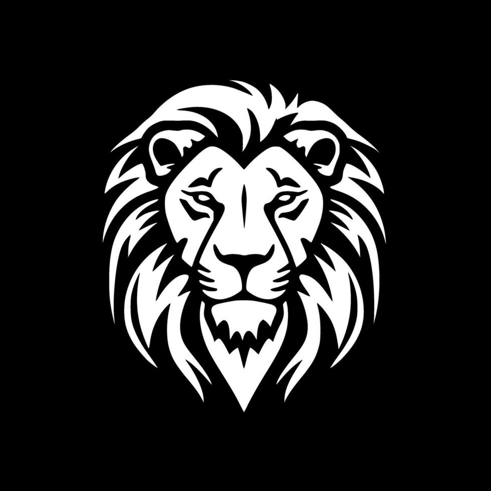 Lion, Black and White Vector illustration