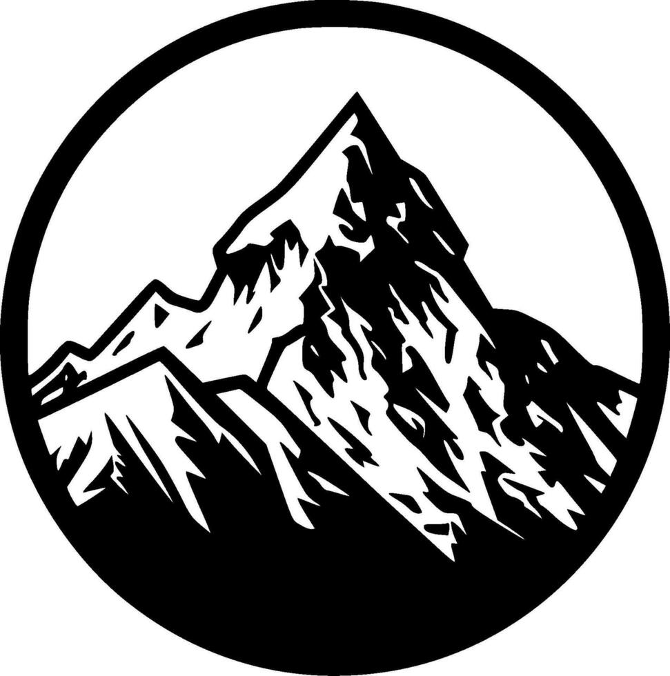 Mountain, Black and White Vector illustration