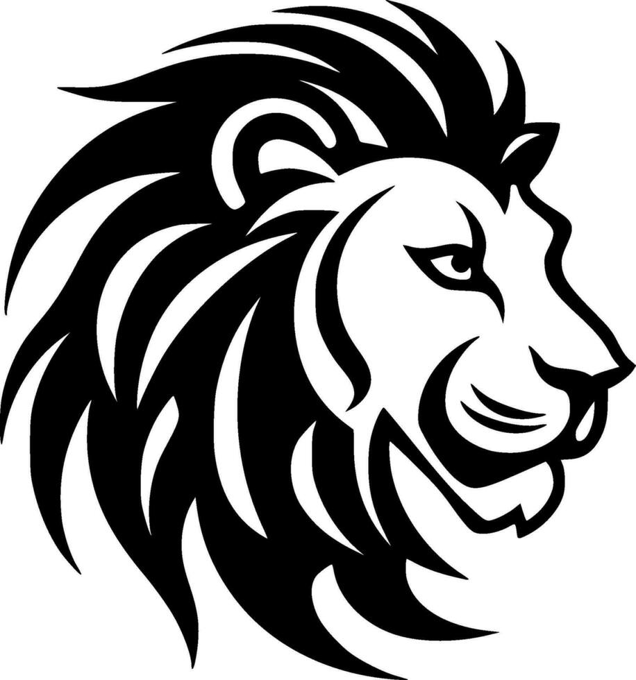 Lion - Black and White Isolated Icon - Vector illustration