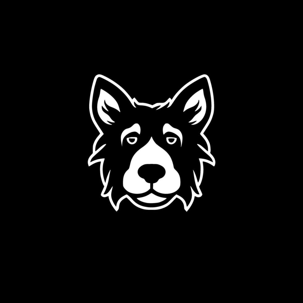 Dog, Black and White Vector illustration