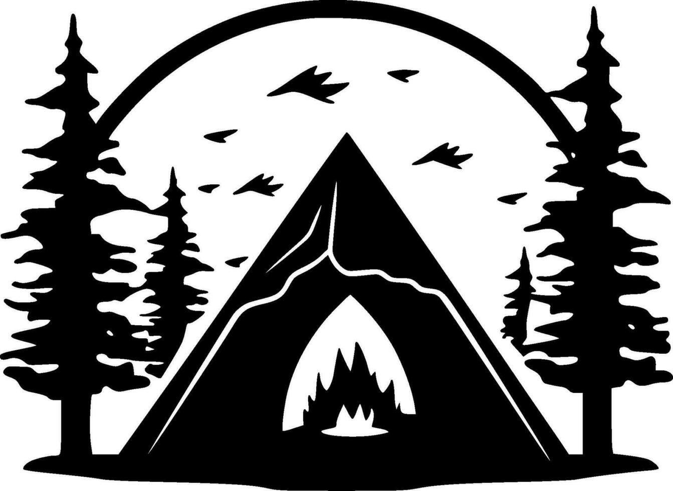 Camping - Minimalist and Flat Logo - Vector illustration