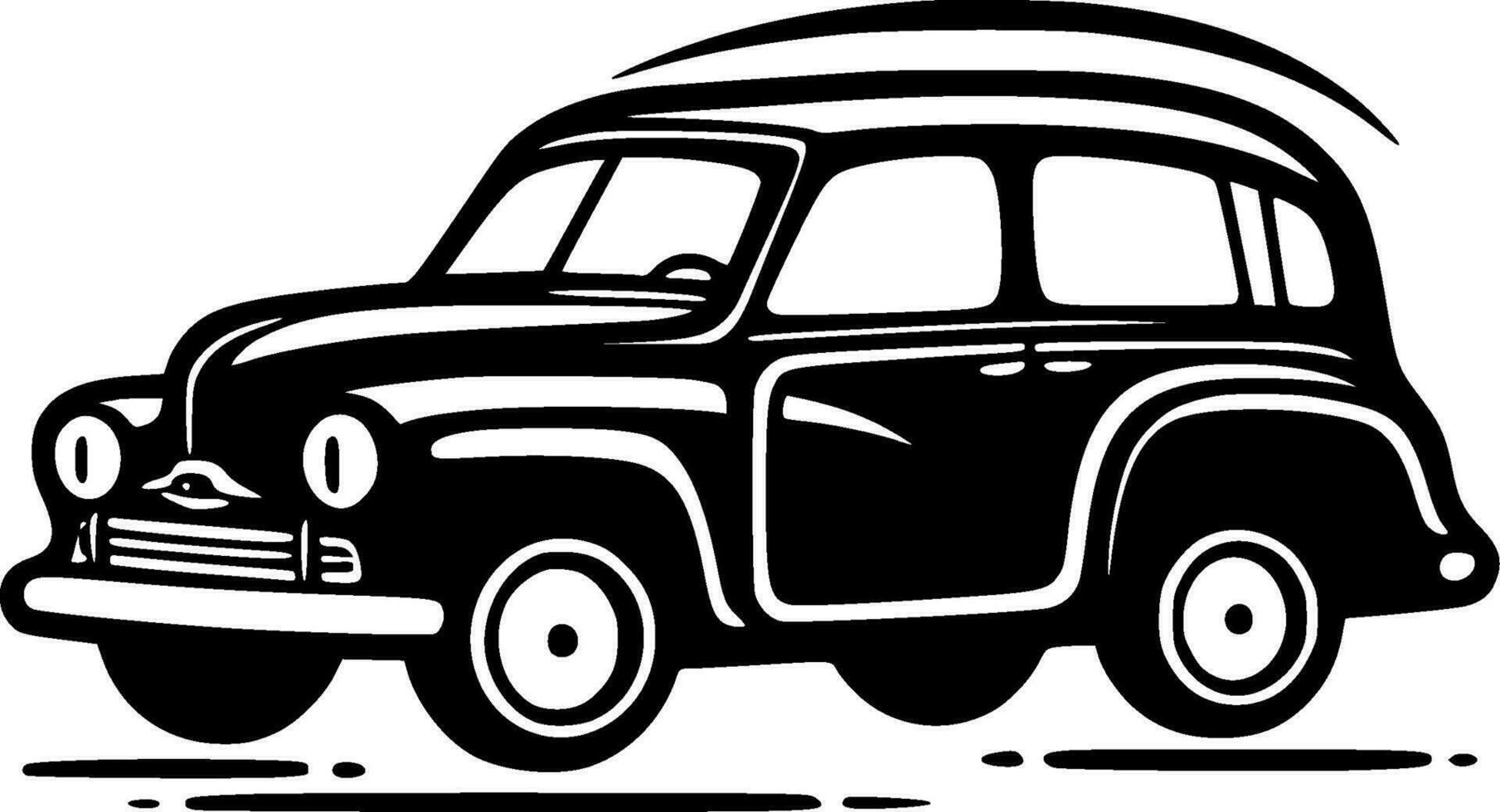 Car, Minimalist and Simple Silhouette - Vector illustration