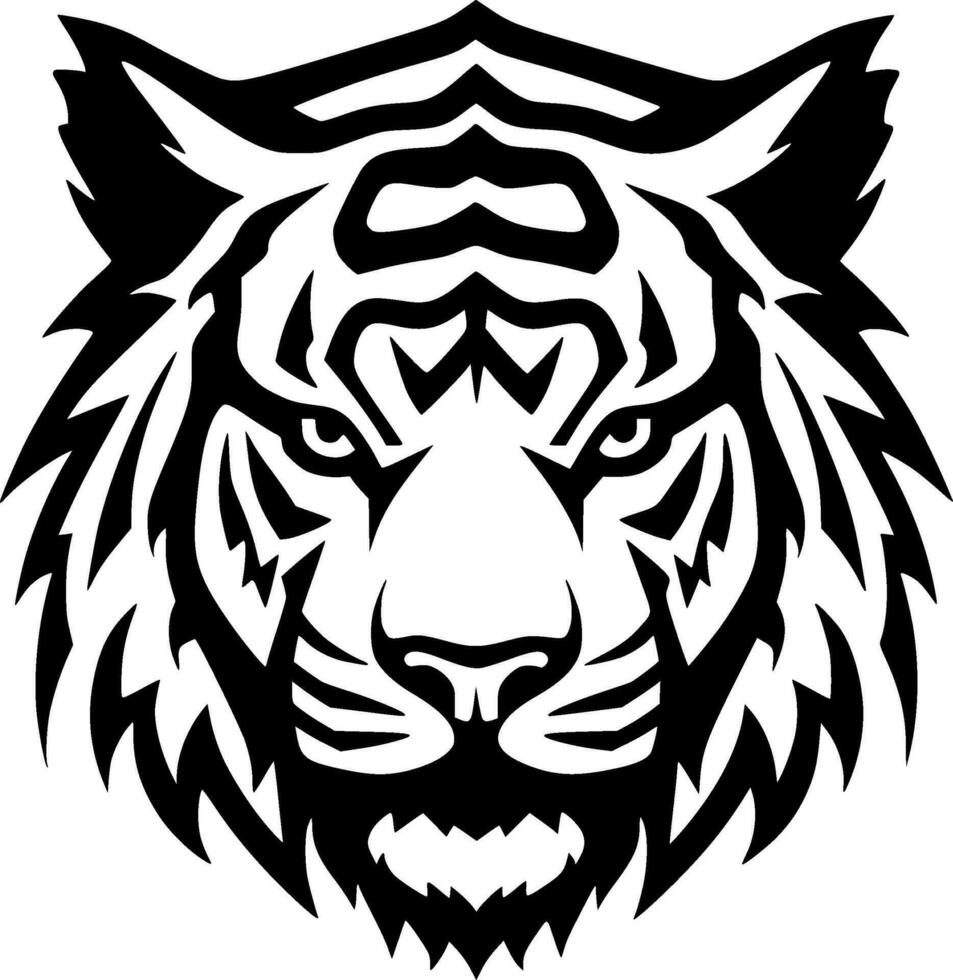 Tiger, Minimalist and Simple Silhouette - Vector illustration