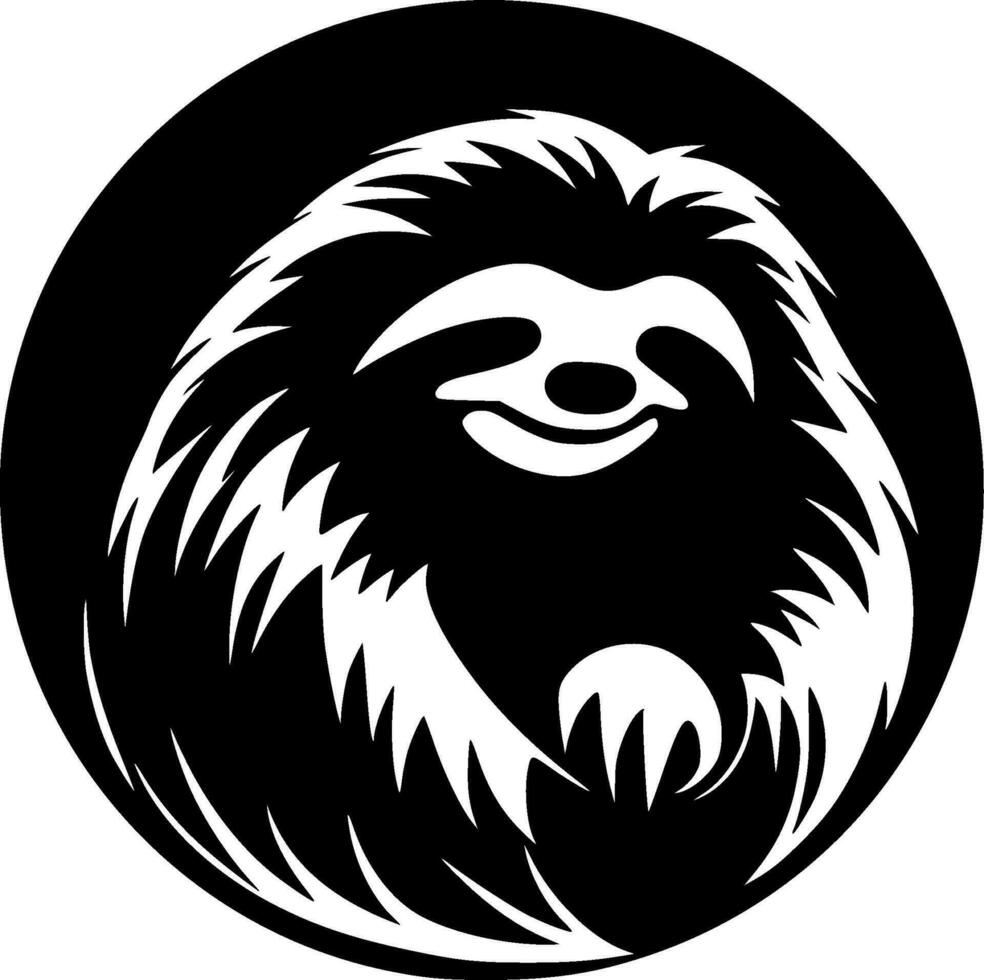 Sloth - Black and White Isolated Icon - Vector illustration