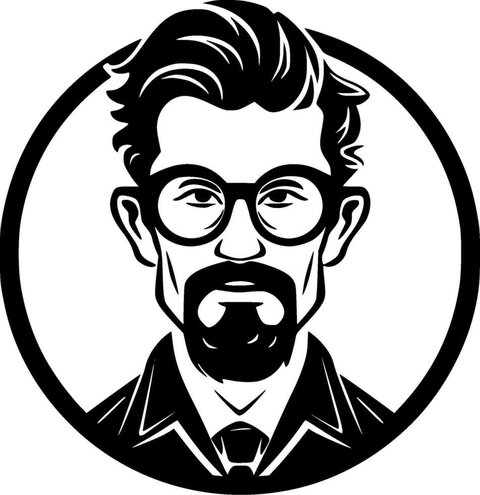 profesor - negro y blanco aislado icono - vector ilustración