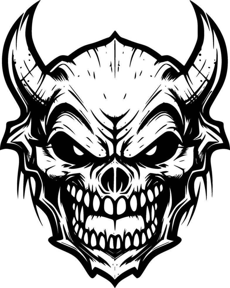 Skull - Black and White Isolated Icon - Vector illustration