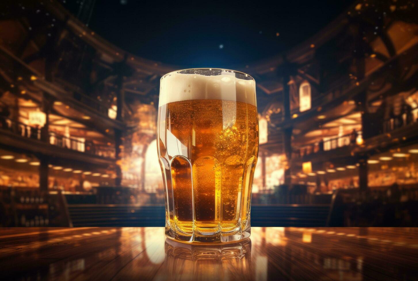 AI generated a glass of beer is pictured with an arena photo