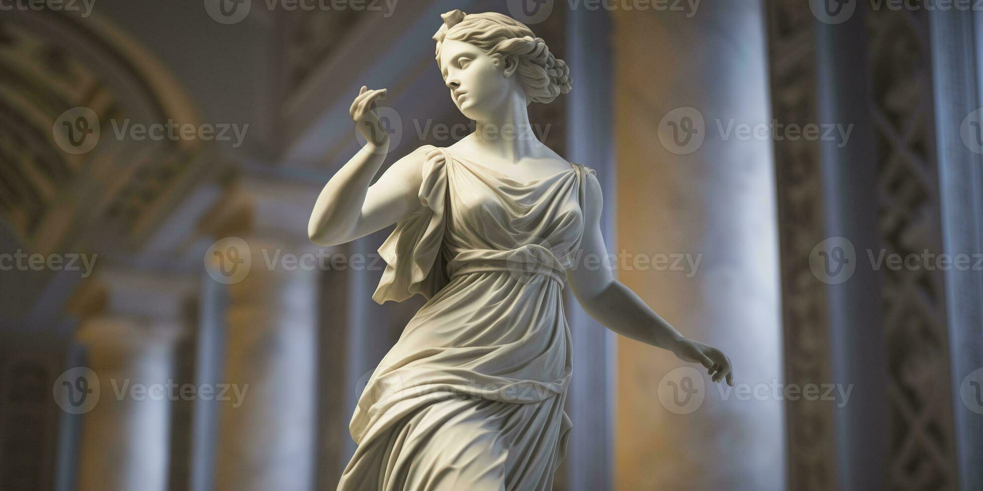 AI generated Marble statue of a ballerina. Generative AI photo
