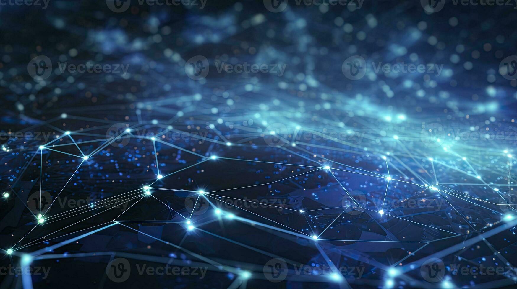AI generated Abstract Digital Connections with Data and Blockchain Technology. AI Generated photo