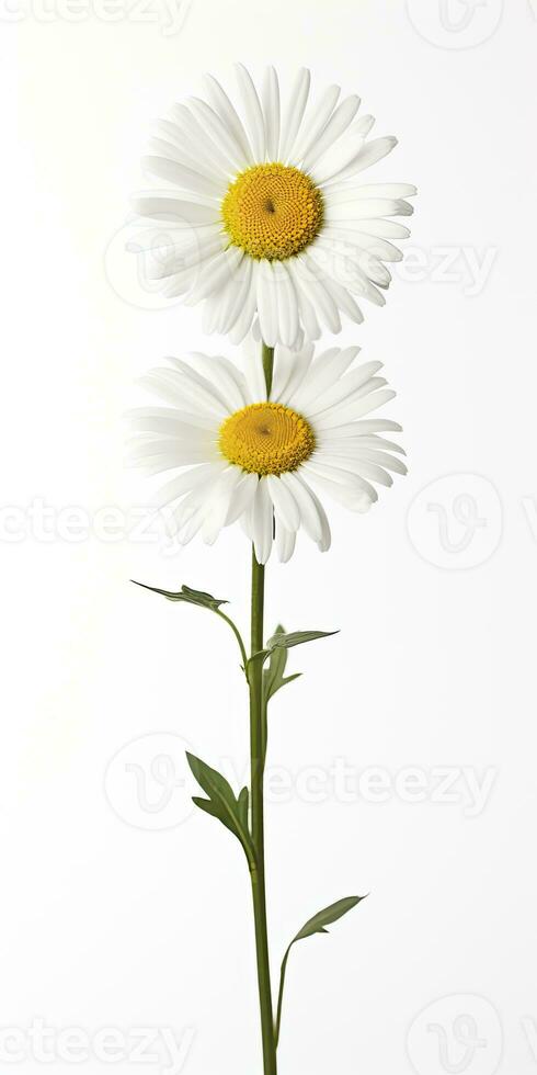 AI generated Common daisy isolated on white background. AI Generated photo