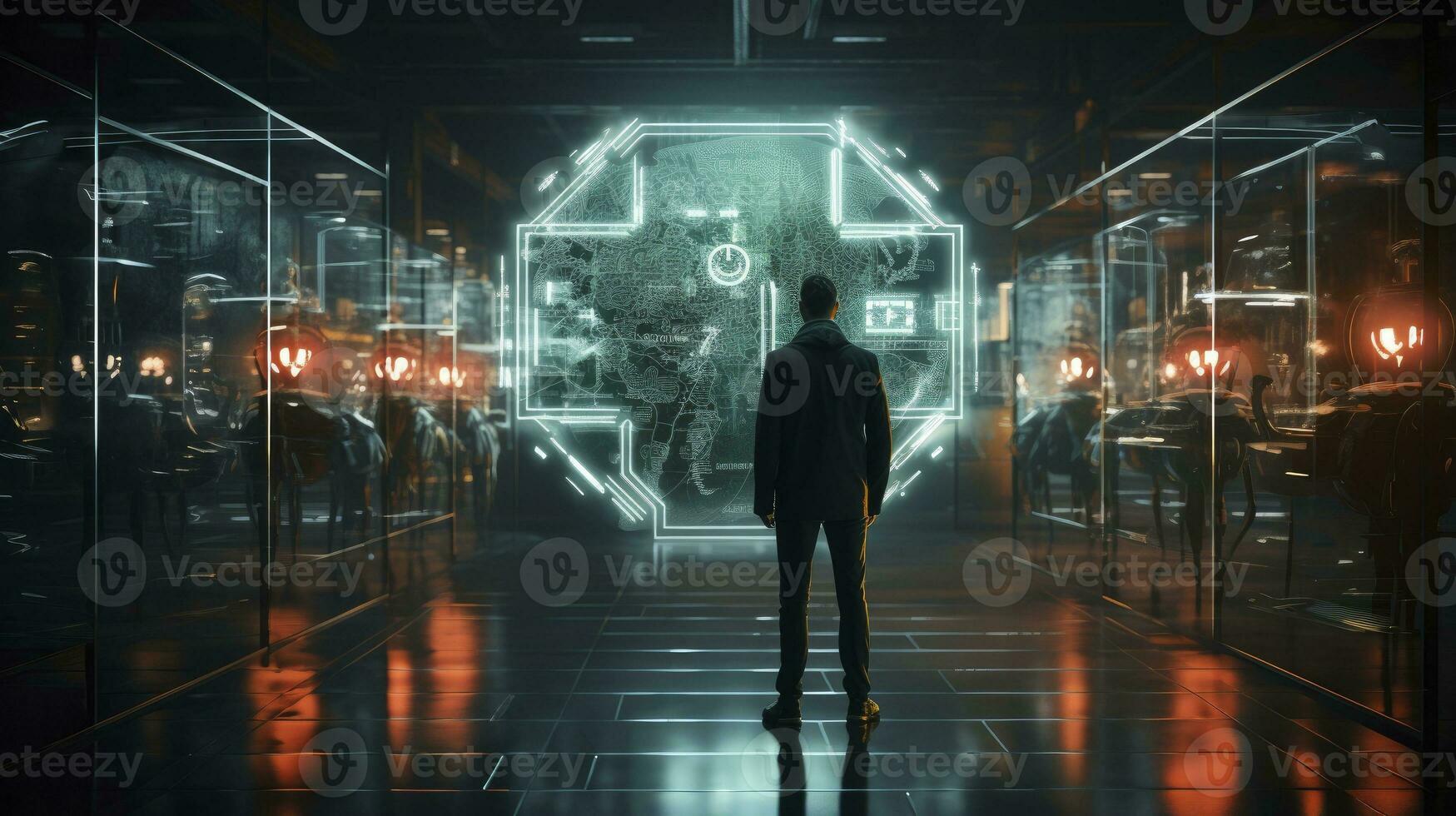 AI generated Cybersecurity in the Digital Business Landscape. AI Generated photo
