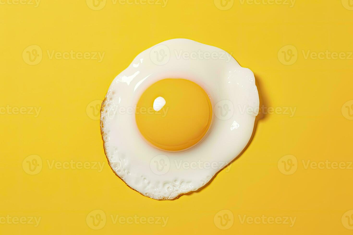 AI generated Fried egg on a yellow background. AI Generated photo