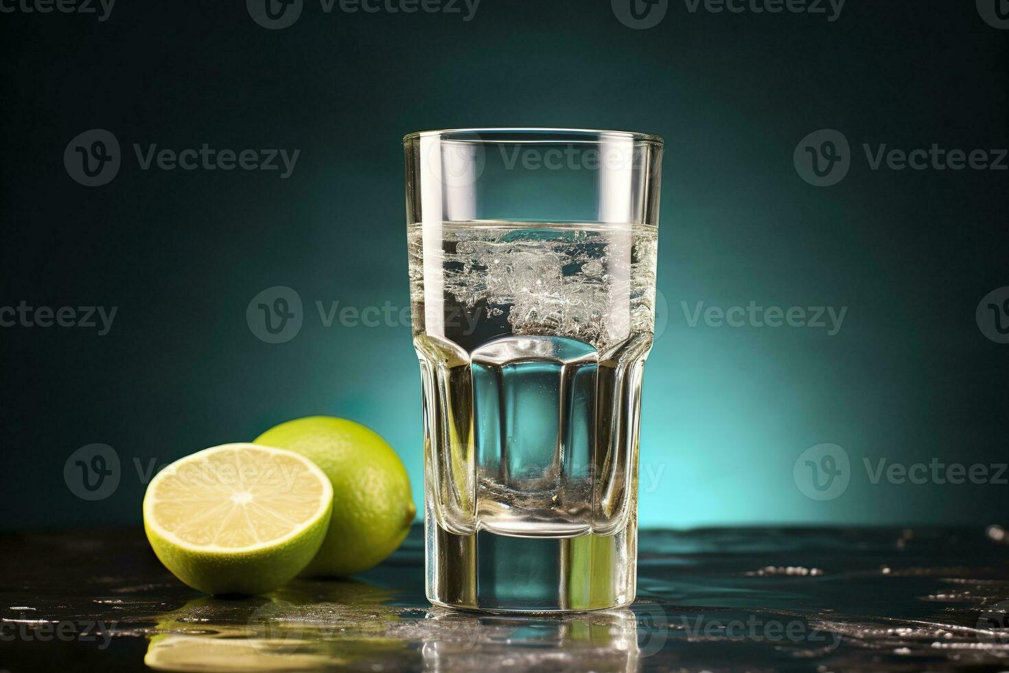 AI generated Concept of strong alcoholic drink. vodka drink. Generative AI photo