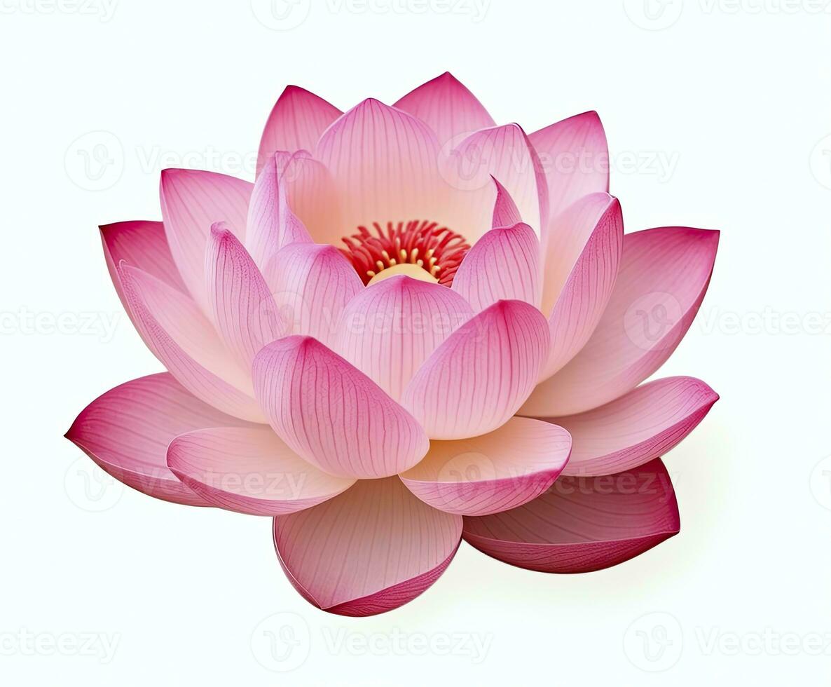 AI generated Lotus flower on white background. AI Generated photo